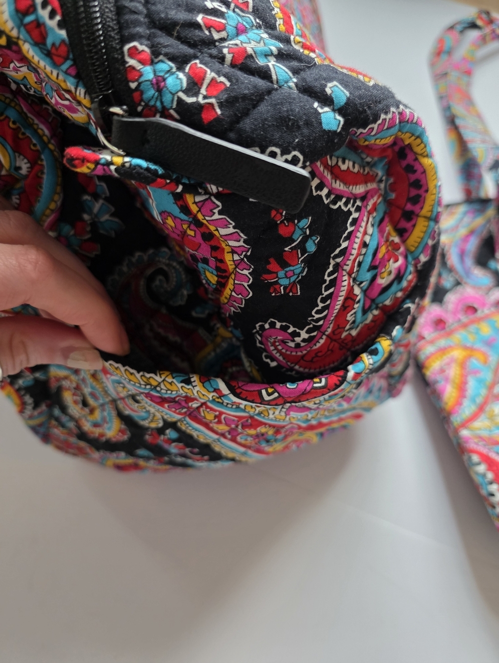 Bundle Vera Bradley Travel Bags Quilted Paisley Weekender Tote Bag Black Printed - Picture 5 of 9